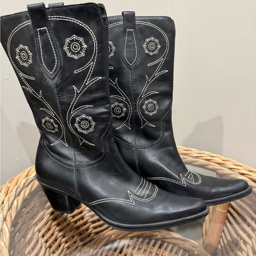 SARTO By Franco Sarto Black Western Heeled Boots